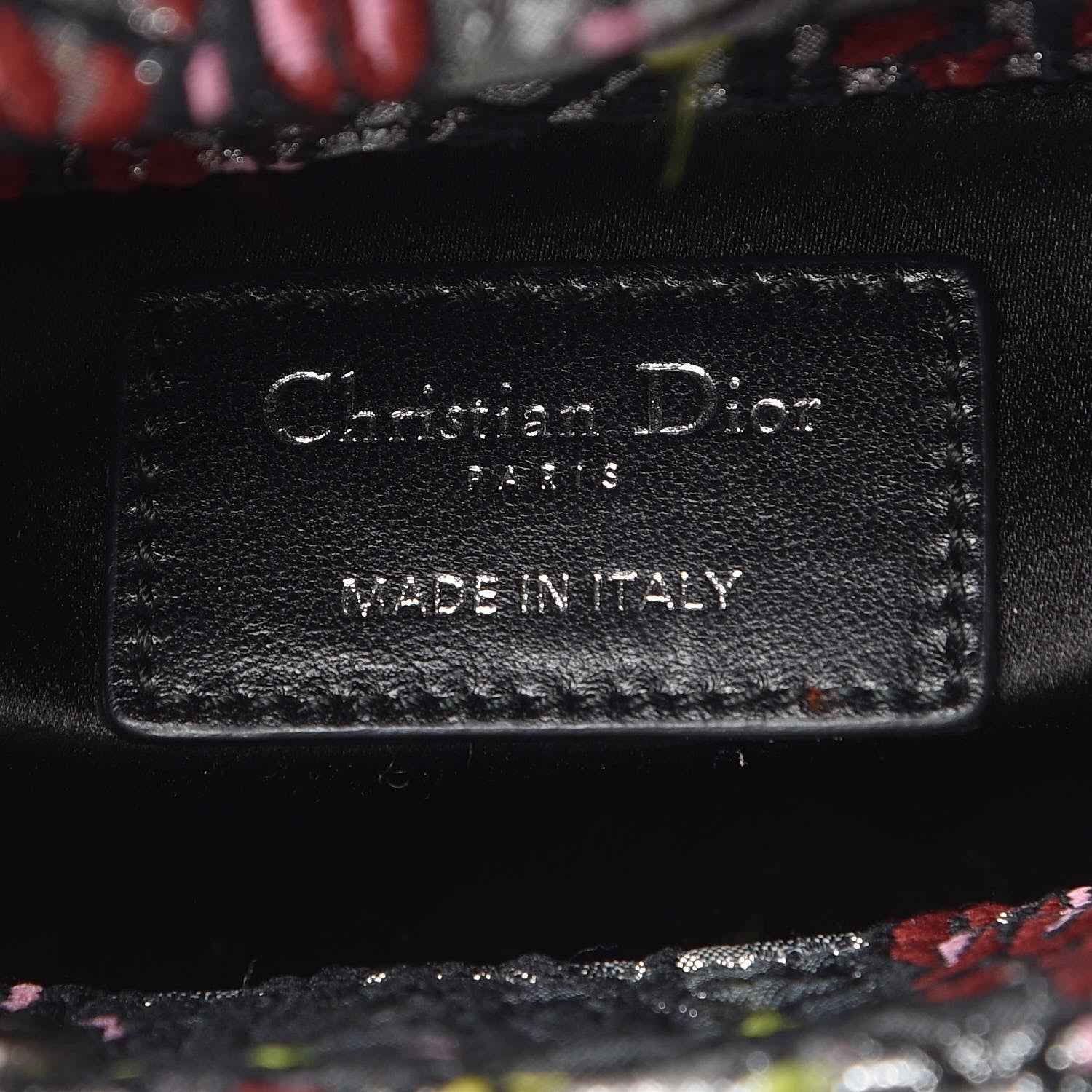 Christian Dior Metallic Canvas Embroidered Mini Lady Dior Argent Multicolor 6 of 8
