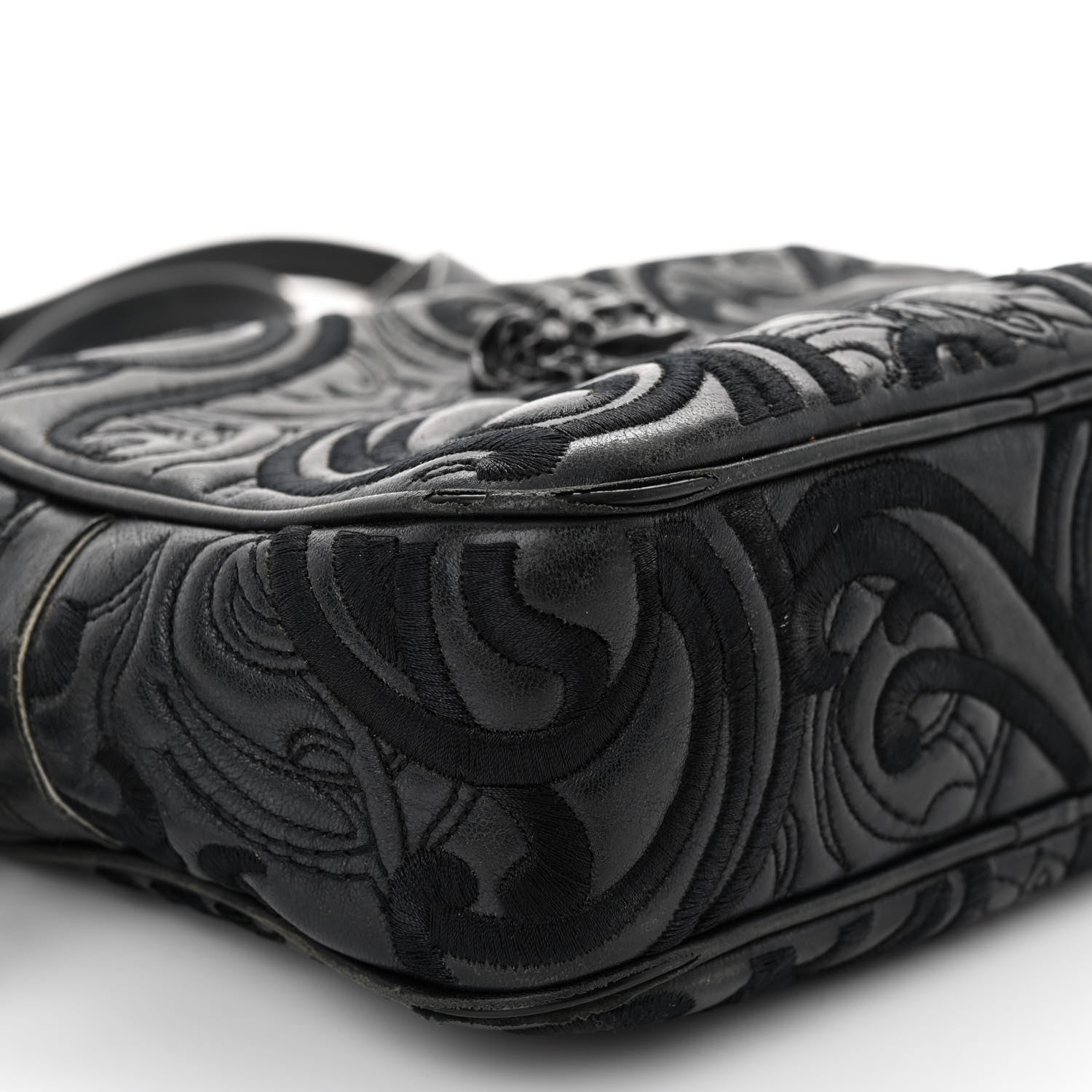 Versace Nappa Embroidered Baroque Palazzo Camera Bag Black 8 of 14