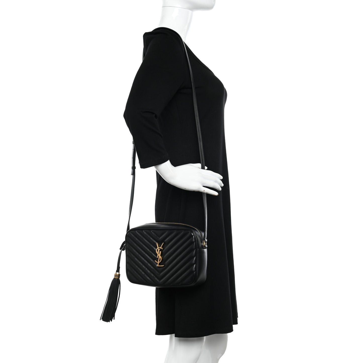 Calfskin Matelasse Monogram Lou Camera Bag Black