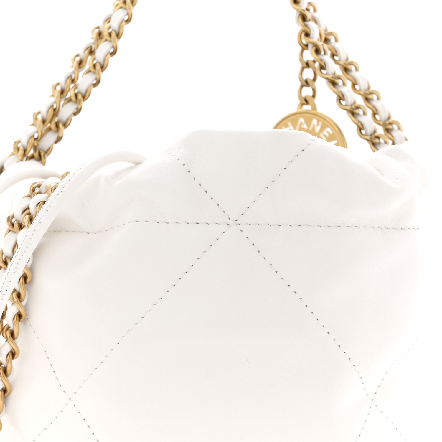 Chanel Shiny Calfskin Quilted Mini Chanel 22 White 8 of 10