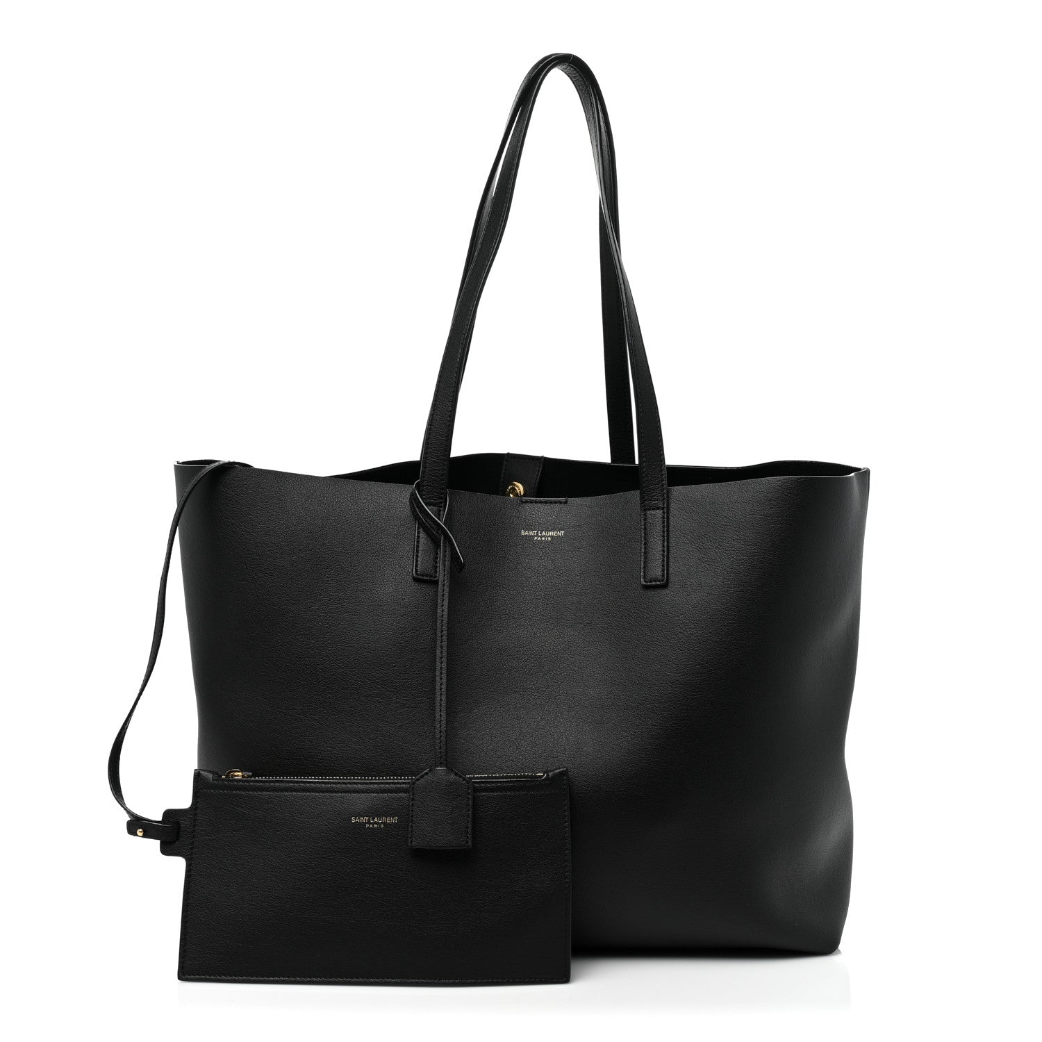 Saint Laurent Calfskin Large Shopping Tote Black 3 of 11