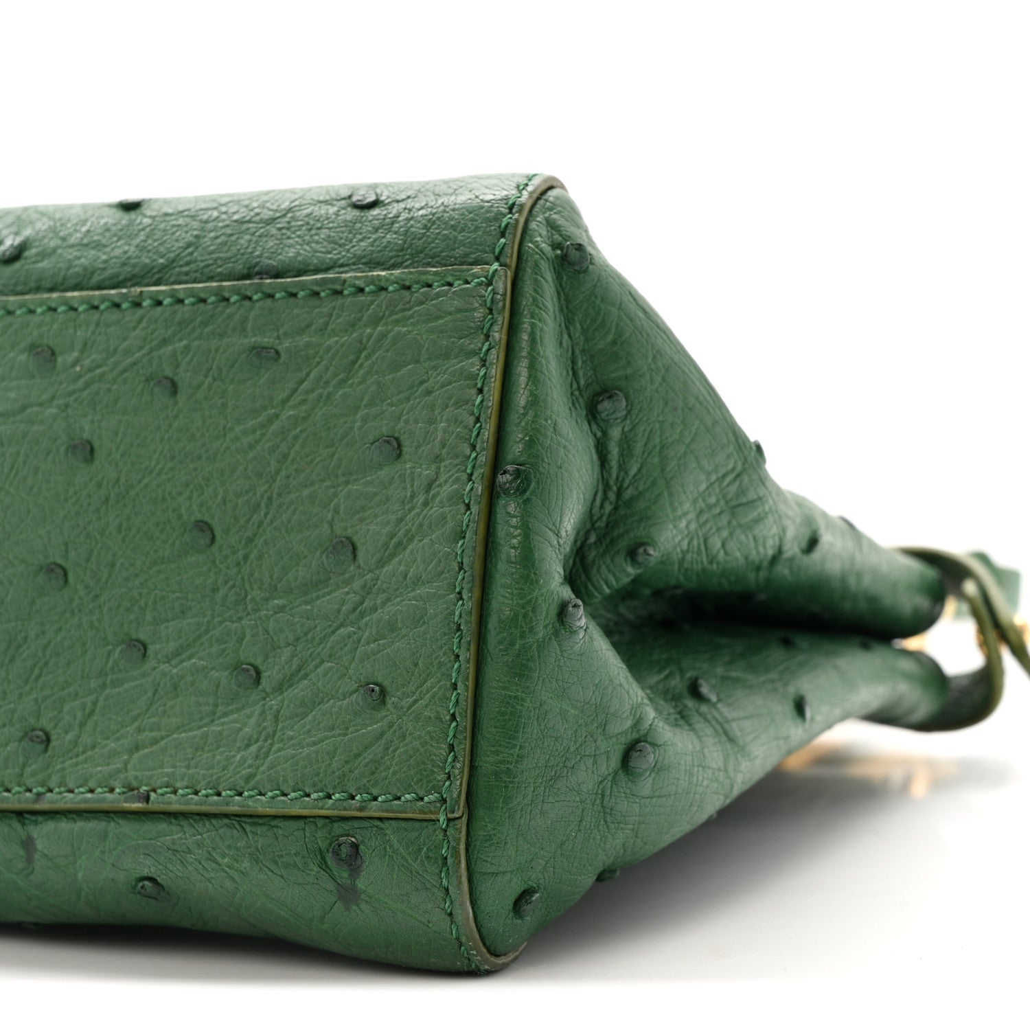 Fendi Ostrich Shiny Nappa Mini Peekaboo I SEE U Satchel Green 11 of 16
