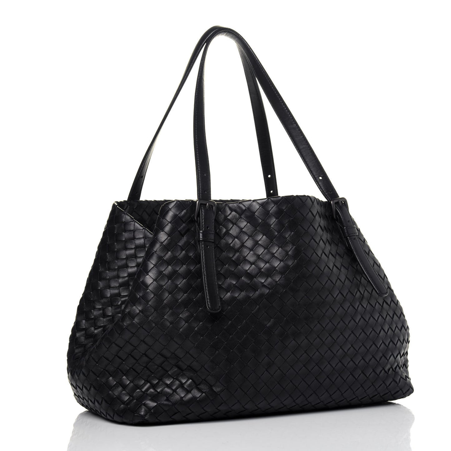 Nappa Intrecciato Medium Cesta Tote Black