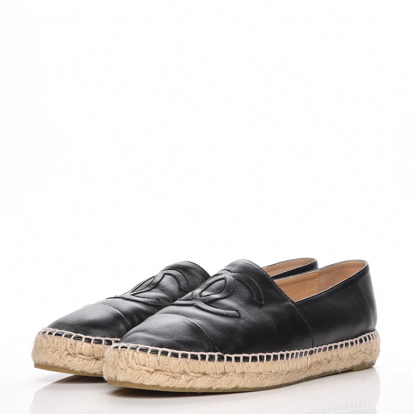 Lambskin CC Espadrilles 42 Black