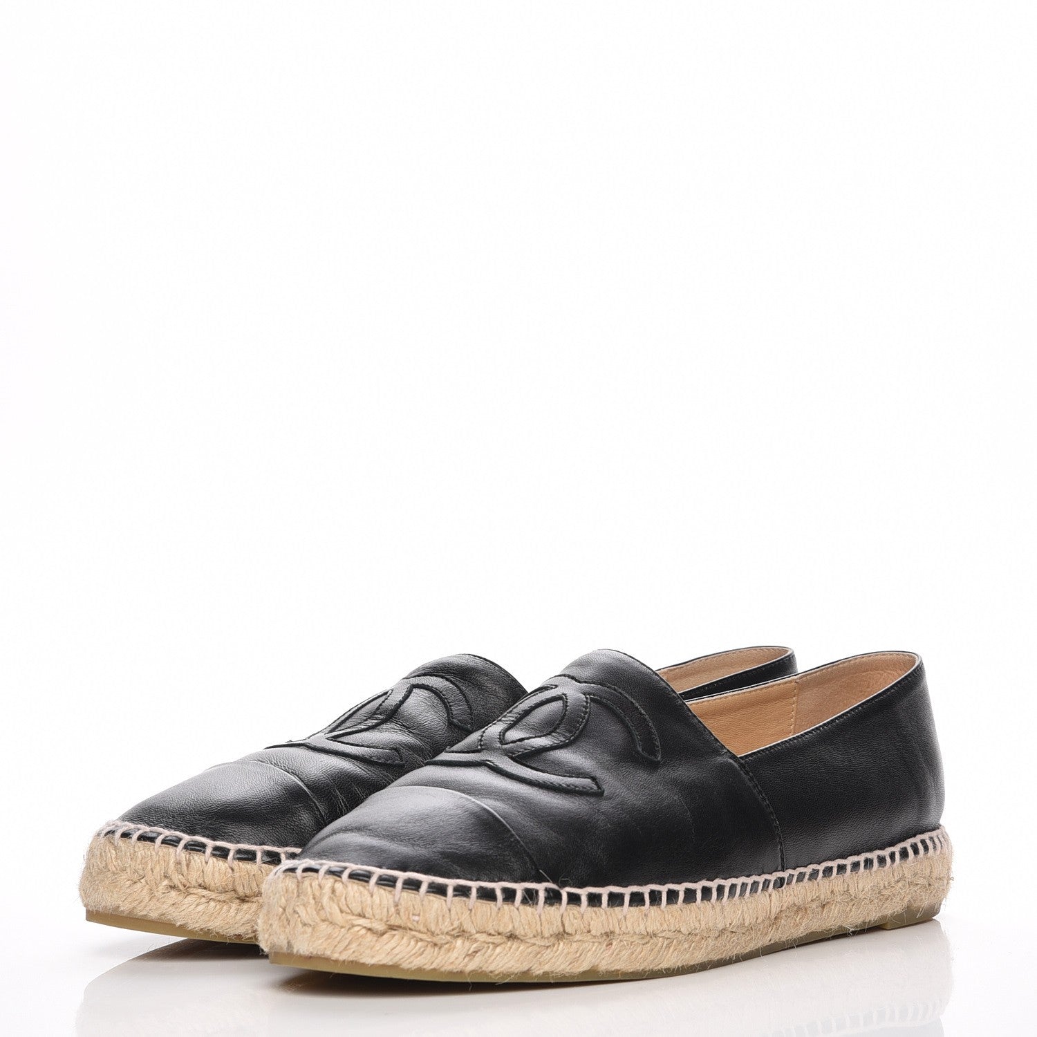 Chanel Lambskin CC Espadrilles 42 Black 3 of 13