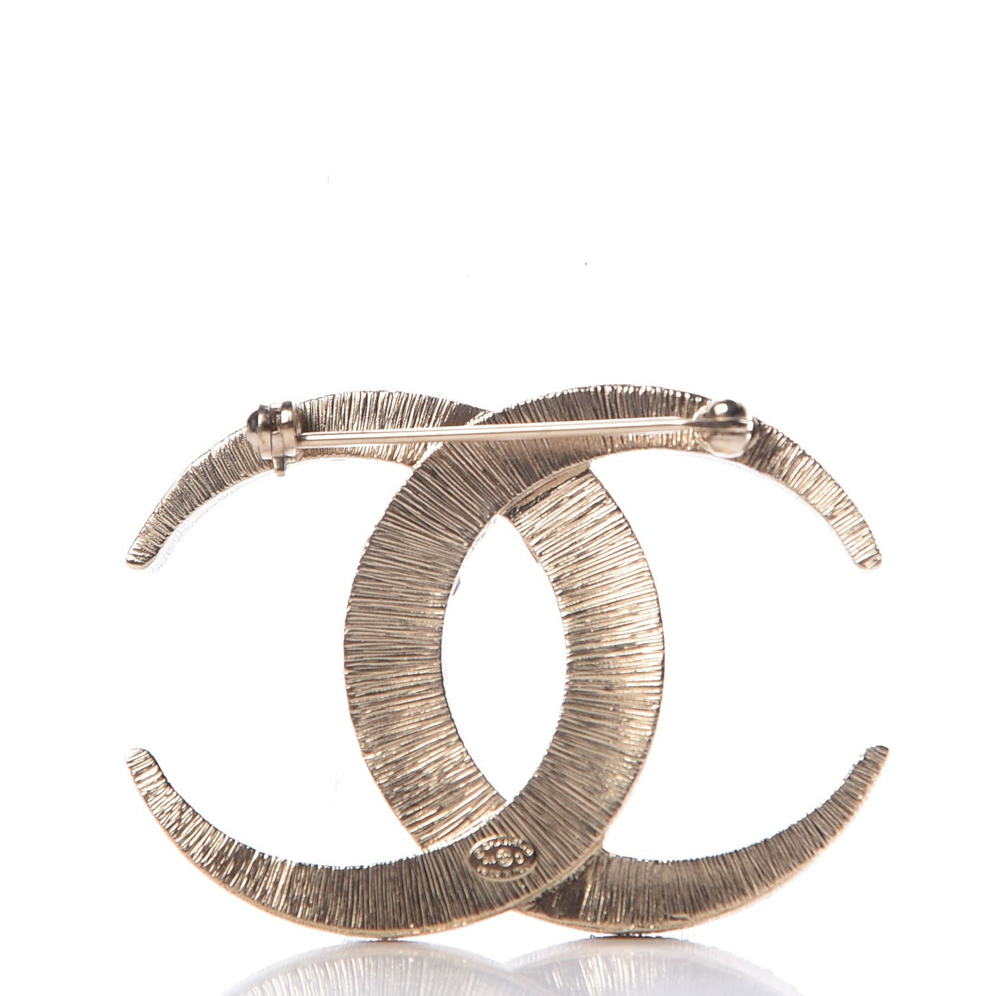 Baguette Crystal Dubai CC Brooch Gold