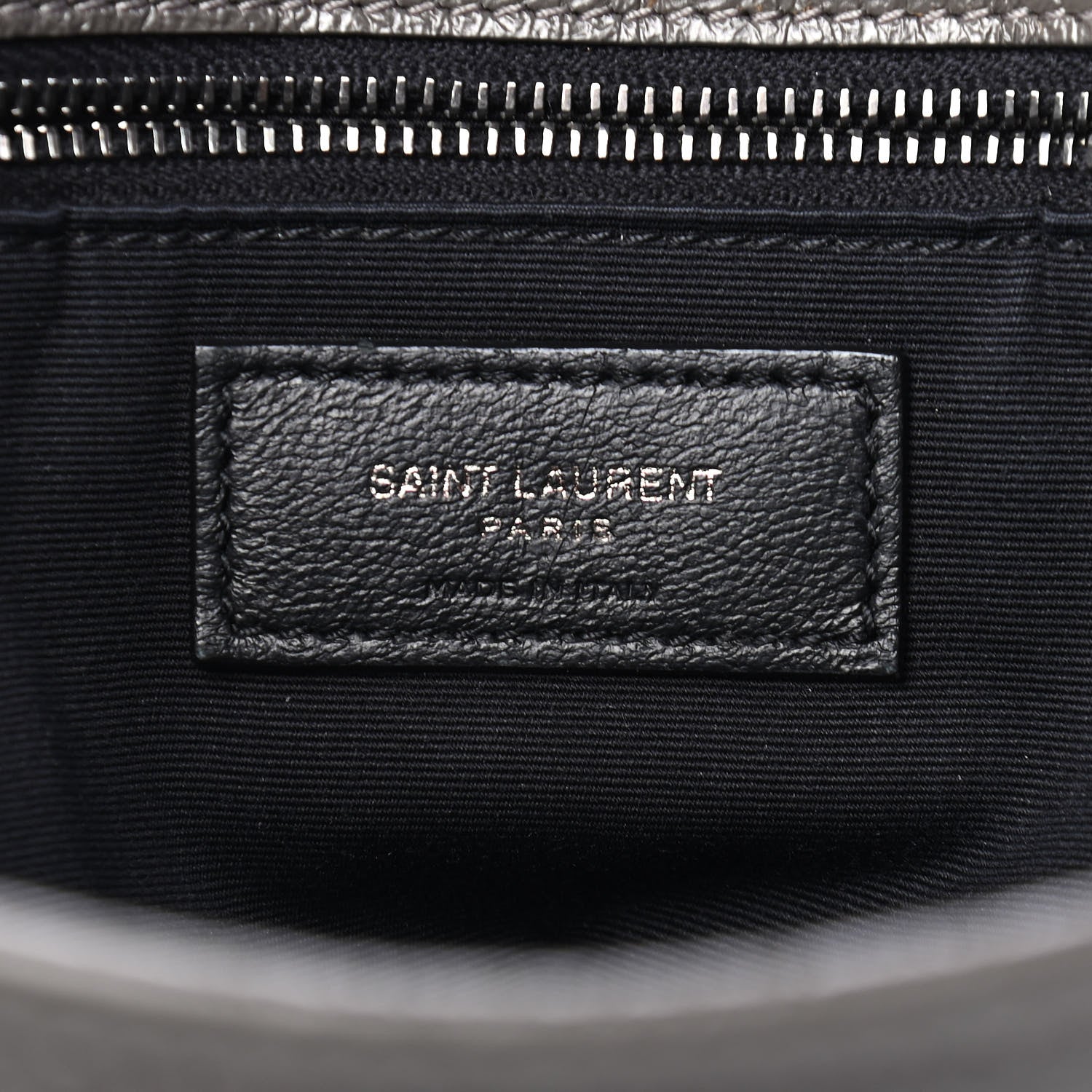 Saint Laurent Crinkled Calfskin Matelasse Monogram Medium Niki Chain Satchel Asphalt 6 of 9