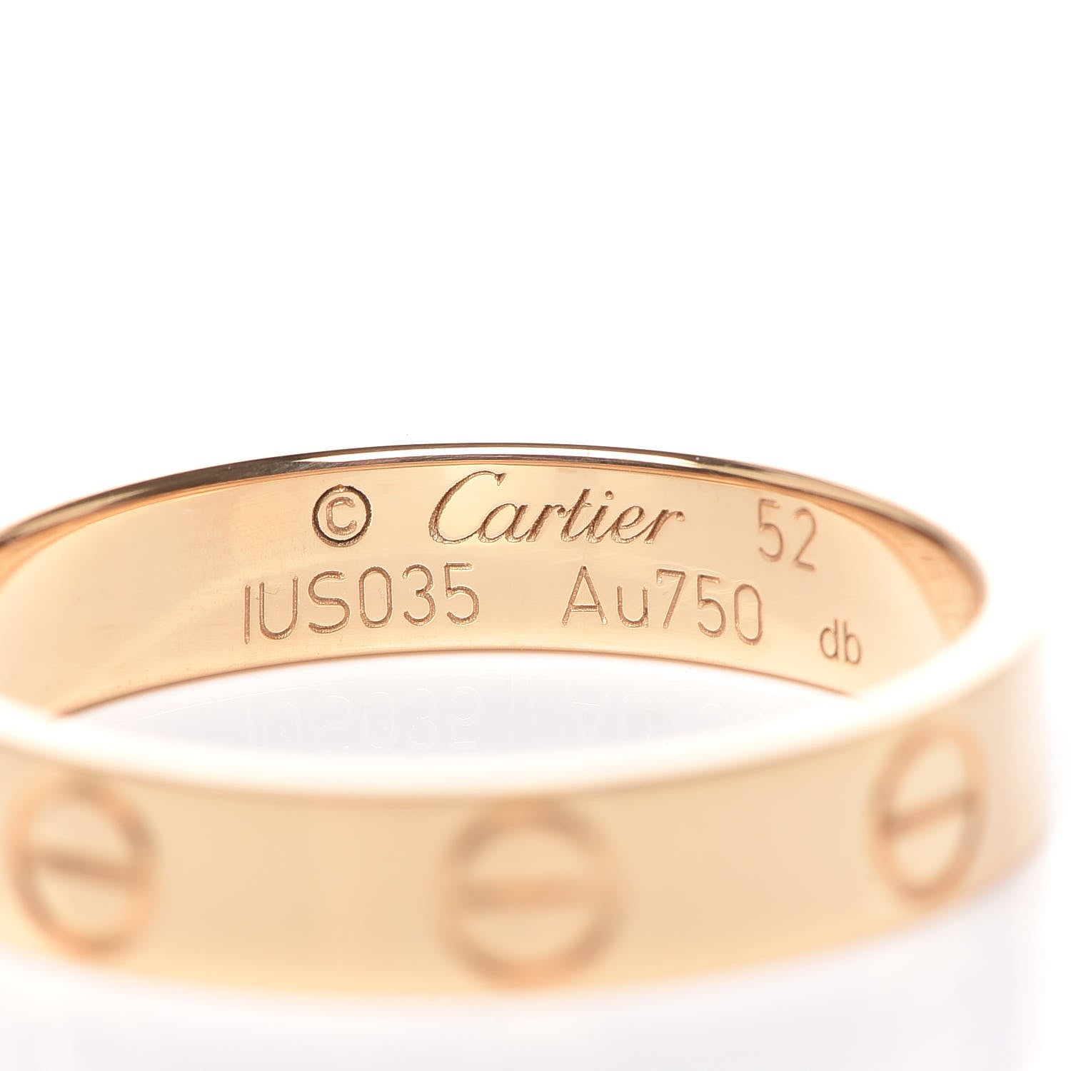 Cartier 18K Yellow Gold 3.5mm LOVE Wedding Band Ring 52 6 4 of 5