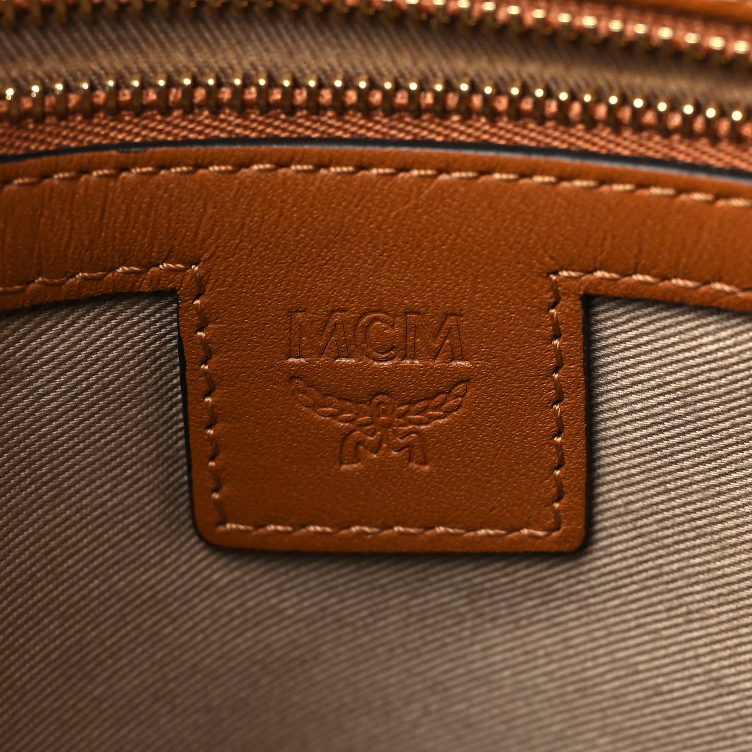 MCM Visetos Rabbit Crossbody Pouch Cognac 6 of 10
