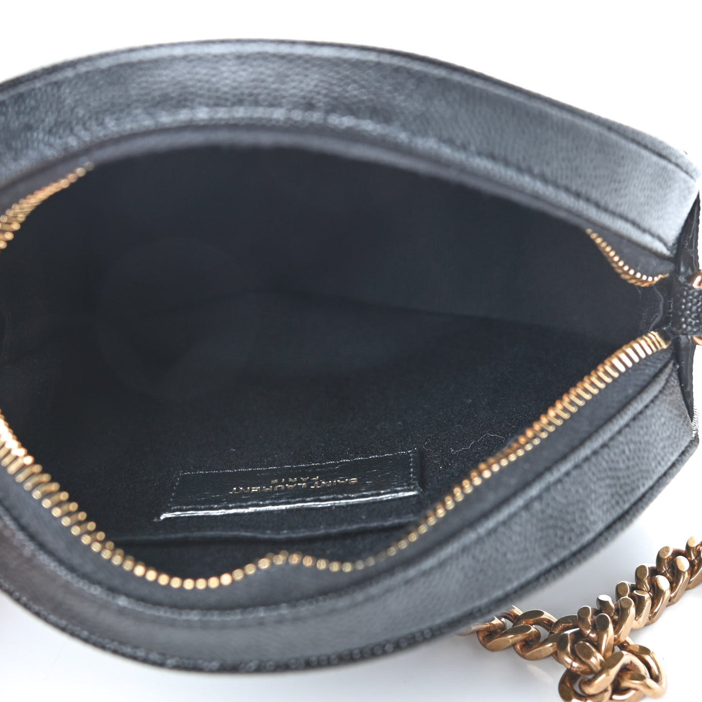 Grain De Poudre Matelasse Chevron Quilted Round Vinyle Camera Bag Black