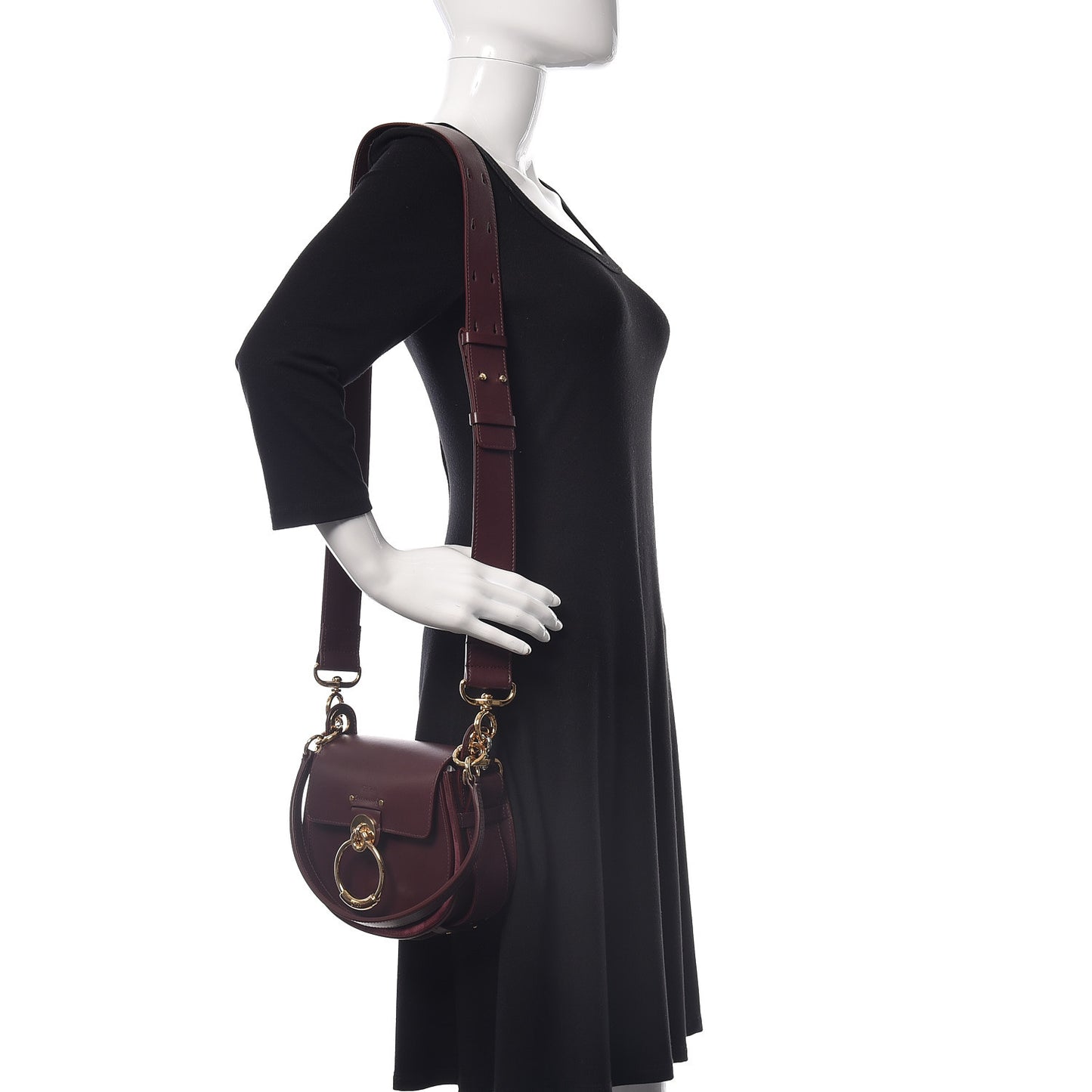 Calfskin Small Tess Bag Burnt Brown