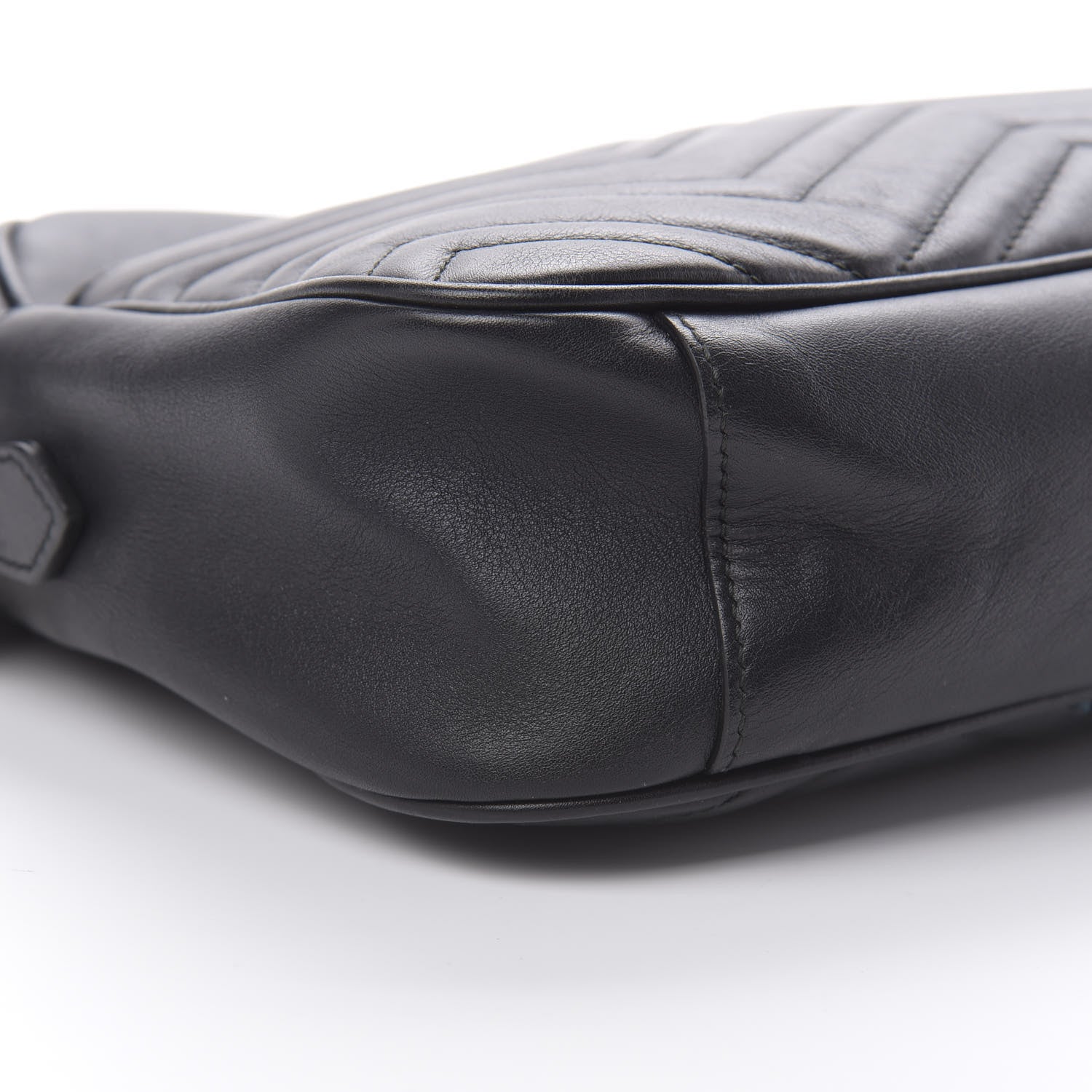 Gucci Calfskin Matelasse Medium GG Marmont Chain Shoulder Bag Black 9 of 14
