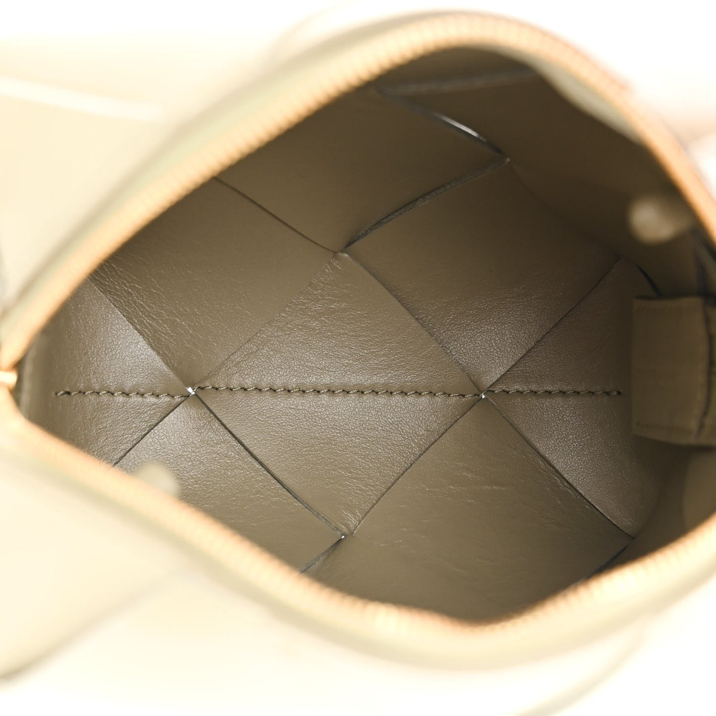 Lambskin Maxi Intrecciato Mini Cassette Camera Bag Travertine