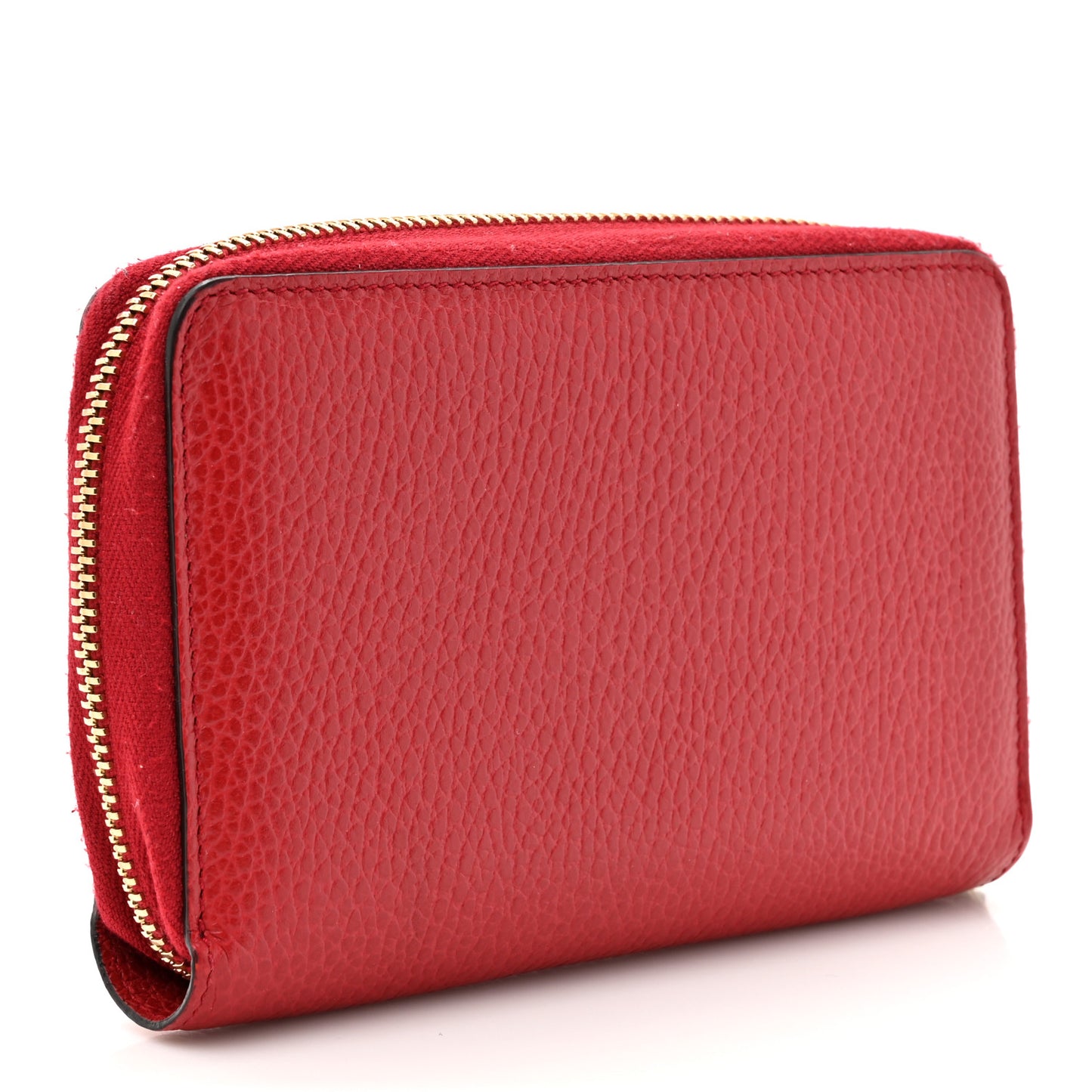 Dollar Calfskin Medium GG Zip Around Wallet Red