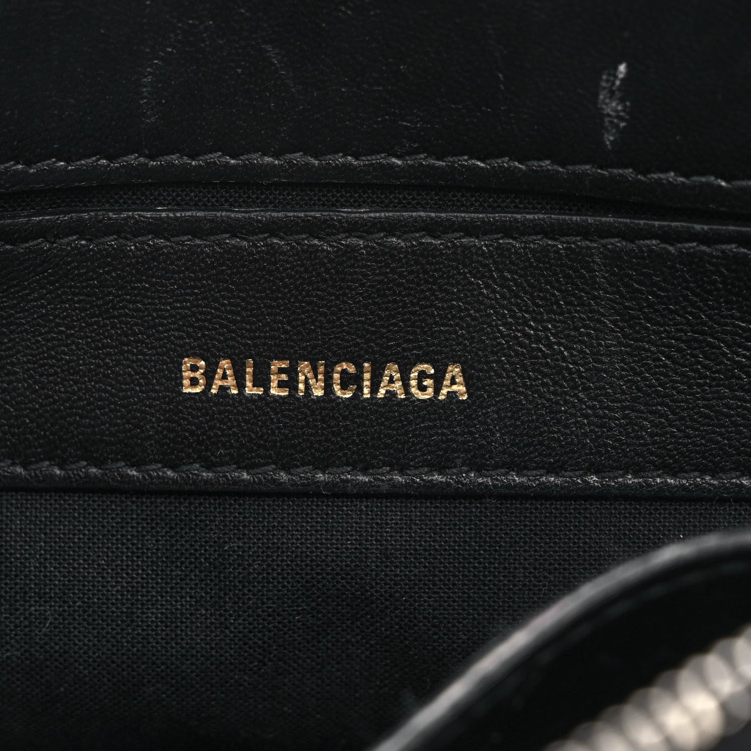 Balenciaga Calfskin Logo Crocodile Embossed XXS Ville Top Handle Bag Black White 6 of 9