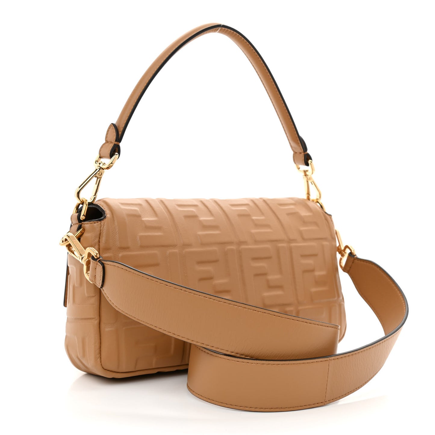 Nappa FF 1974 Embossed Baguette Miele Scuro