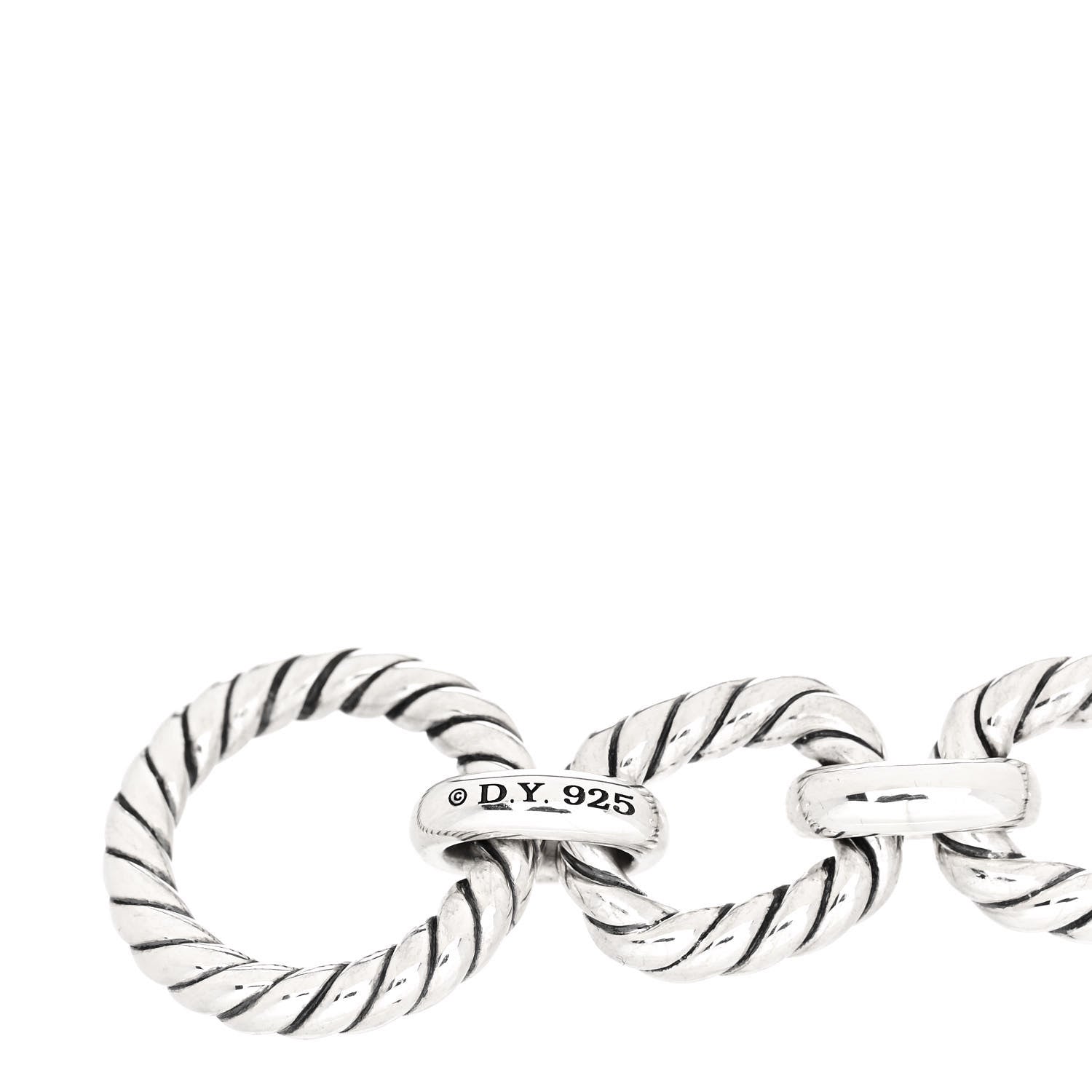 David Yurman Sterling Silver Blue Sapphire 12.5mm Cushion Link Bracelet 3 of 3