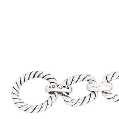David Yurman Sterling Silver Blue Sapphire 12.5mm Cushion Link Bracelet 3 of 3