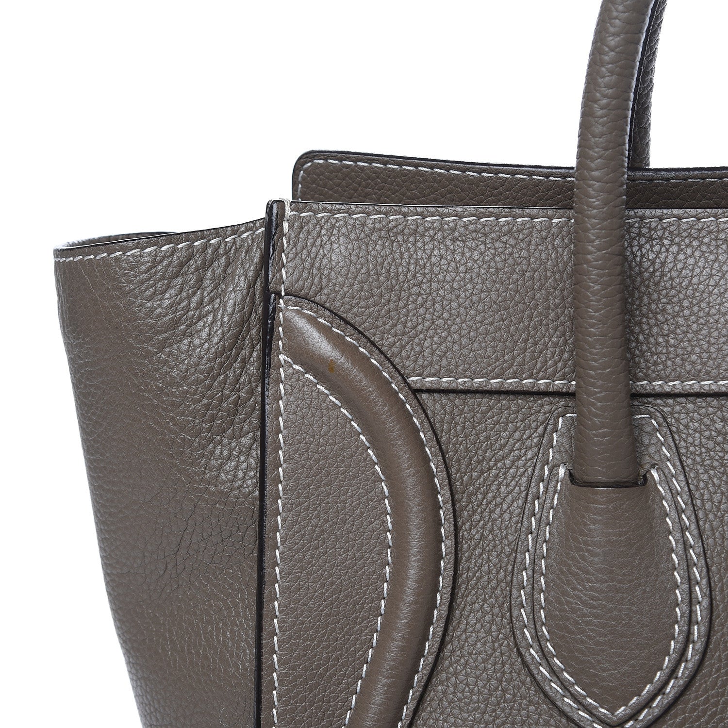 Celine Drummed Calfskin Micro Luggage Souris 16 of 16