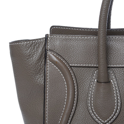 Celine Drummed Calfskin Micro Luggage Souris 16 of 16
