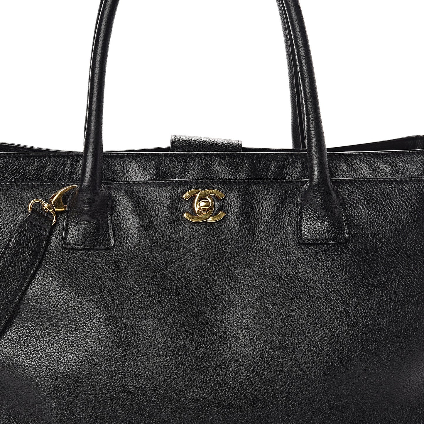 Calfskin Cerf Shopper Tote Black