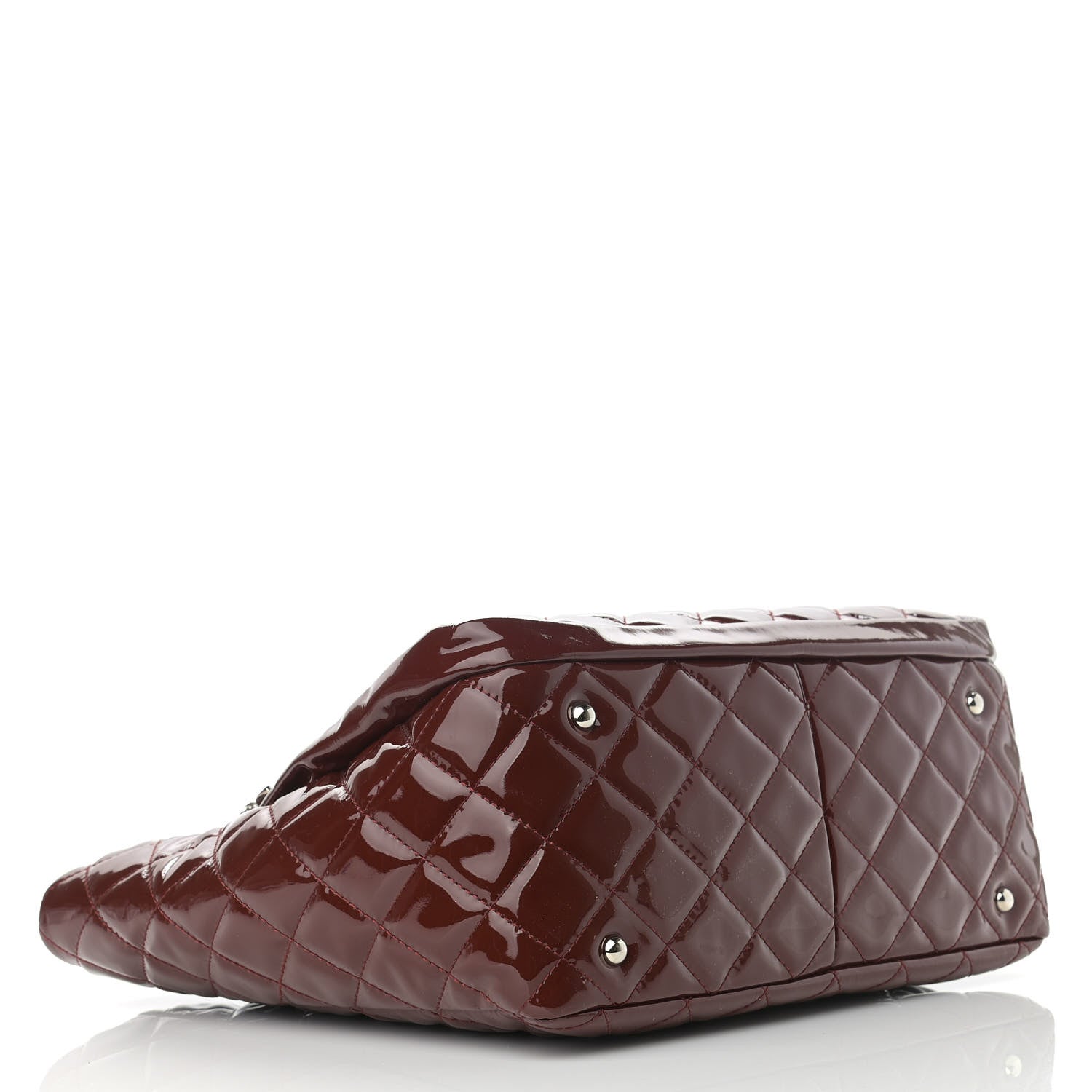 Chanel Patent Quilted Large Chic and Glitter Tote Dark Red 4 of 11