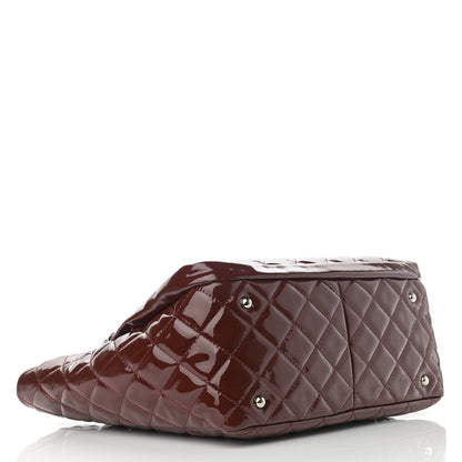 Chanel Patent Quilted Large Chic and Glitter Tote Dark Red 4 of 11