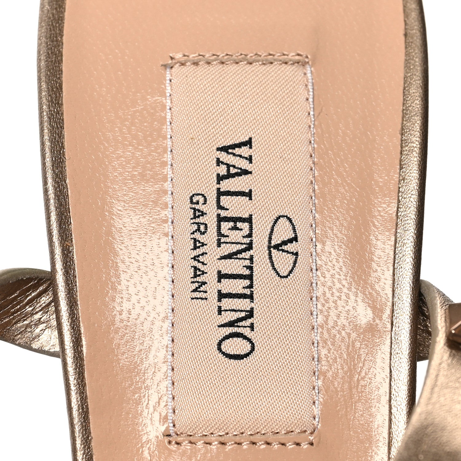 Valentino Garavani Metallic Calfskin Rockstud 60mm City Sandals 36.5 Skin 6 of 7