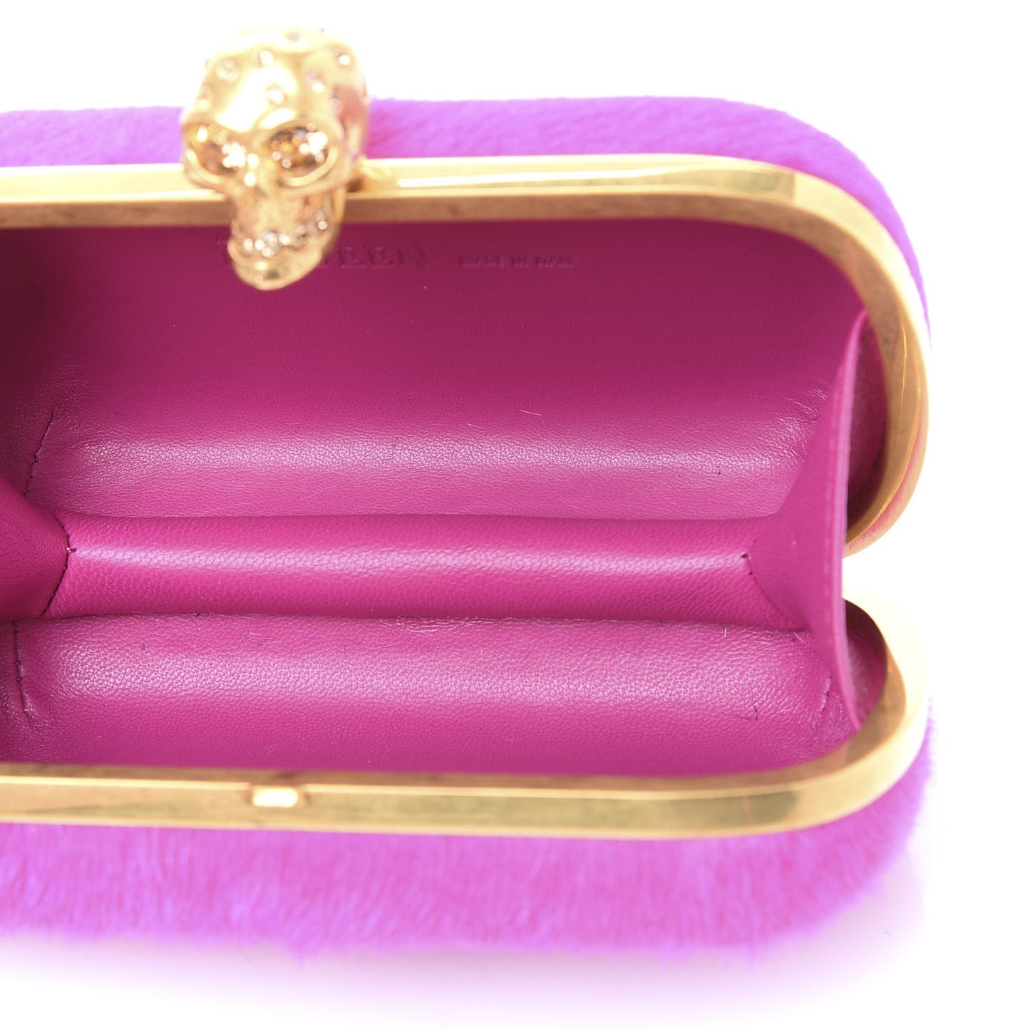 Calf Hair Skull Box Clutch Bright Pink