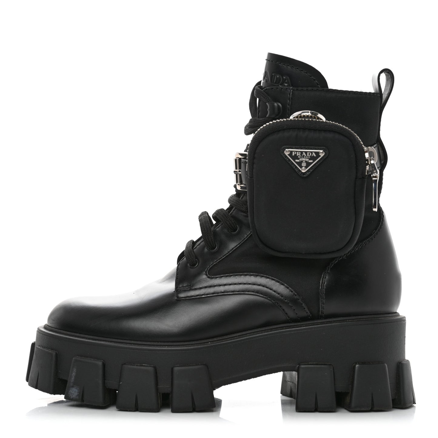 Spazzolato Rois Nylon Metal Triangle Logo Monolith Pouch Pocket 55mm Boots 37 Black