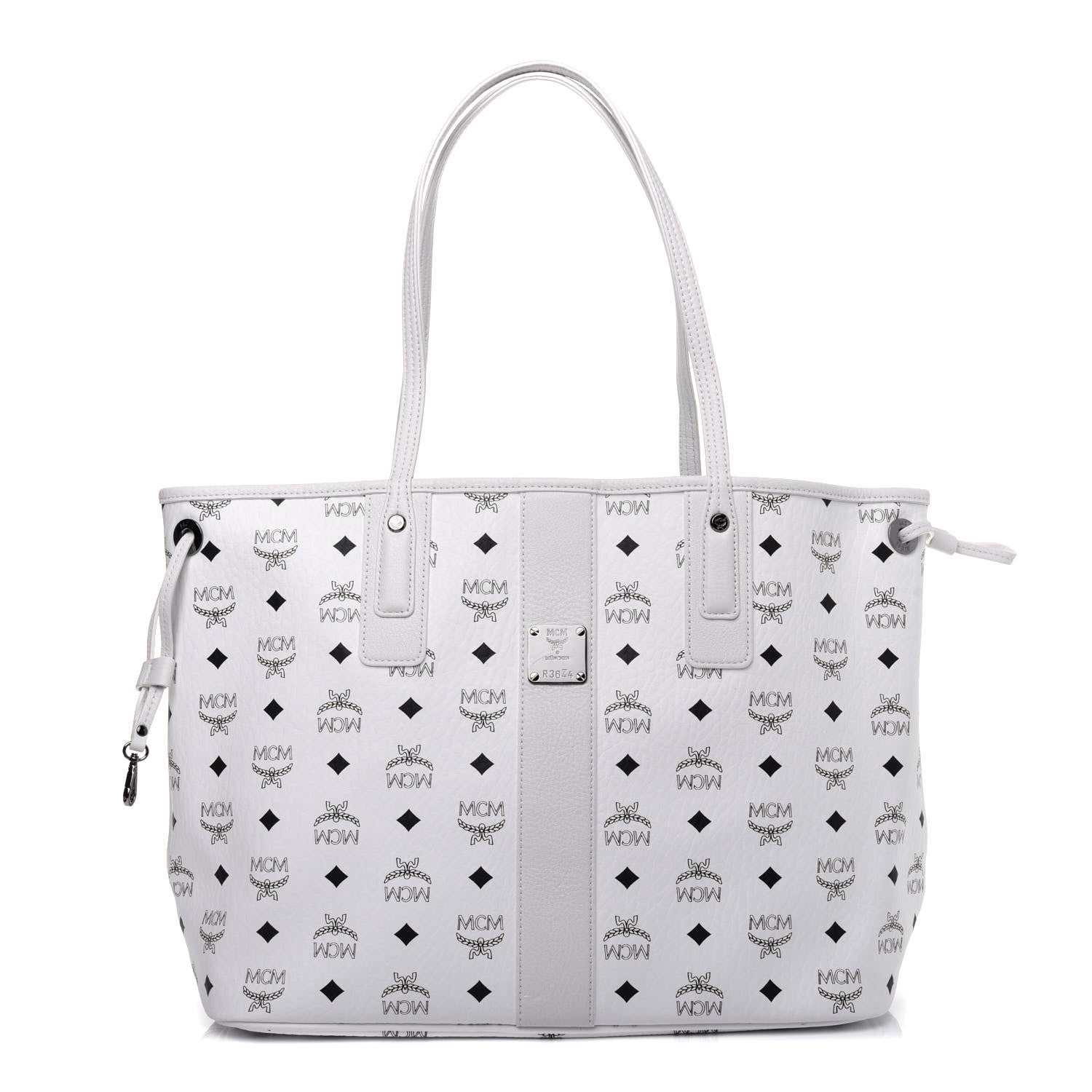 MCM Visetos Medium Liz Reversible Shopper Tote White 1 of 15