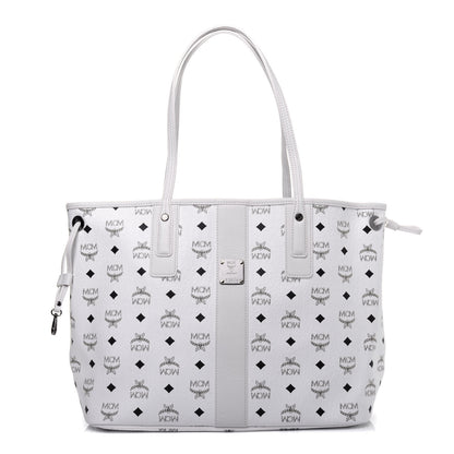 MCM Visetos Medium Liz Reversible Shopper Tote White 1 of 15