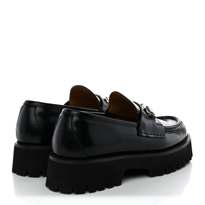 Gucci Cordovan Lux Womens Horsebit 45mm Platform Loafers 39 Black 4 of 9