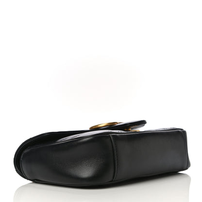 Gucci Calfskin Matelasse Mini GG Marmont Shoulder Bag Black 4 of 13