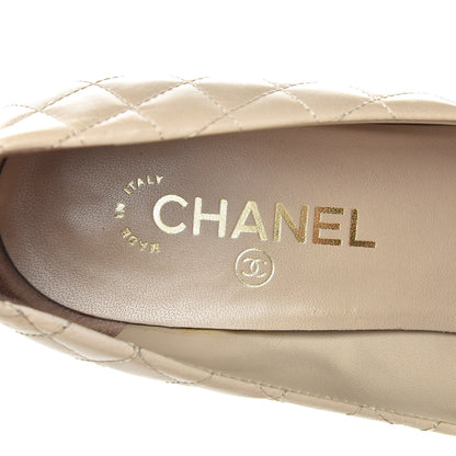 Chanel Calfskin Quilted Escarpins CC Pumps 39.5 Beige 10 of 12