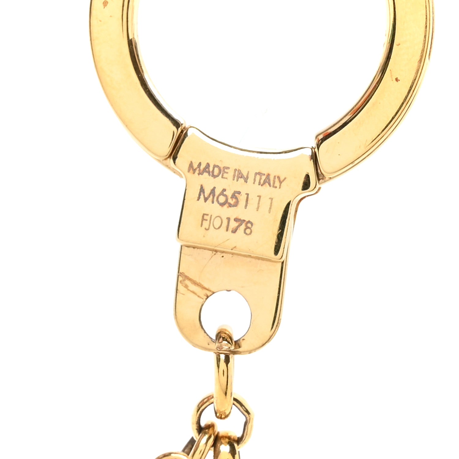Louis Vuitton Brass Enamel Fleur De Monogram Bag Charm Chain Gold 3 of 3