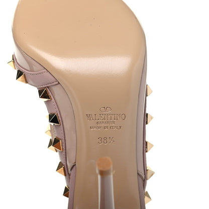 Valentino Garavani Patent Rockstud Ankle Strap Pumps 38.5 Poudre 6 of 9