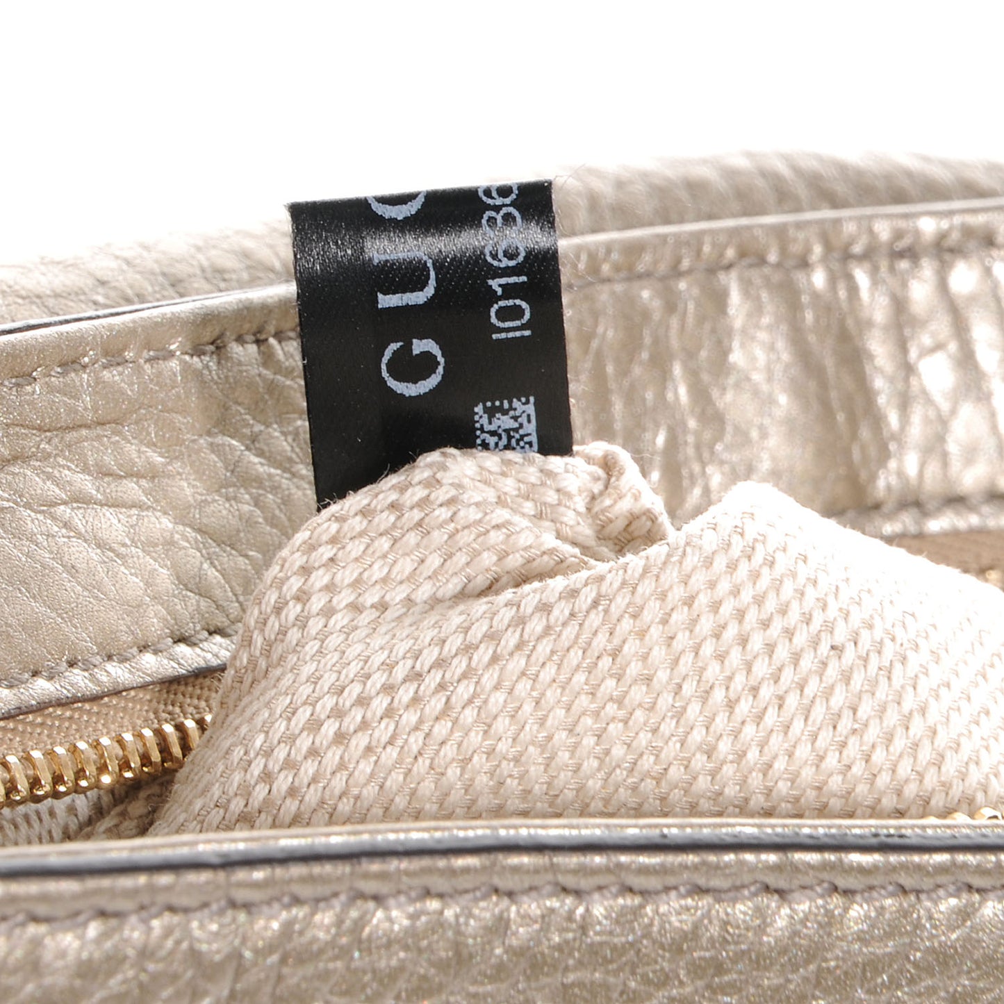 Metallic Pebbled Calfskin Medium Soho Flap Crossbody Golden Beige