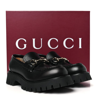 Gucci Betis Glamour Calfskin Womens Horsebit Loafers 38 Black 10 of 10