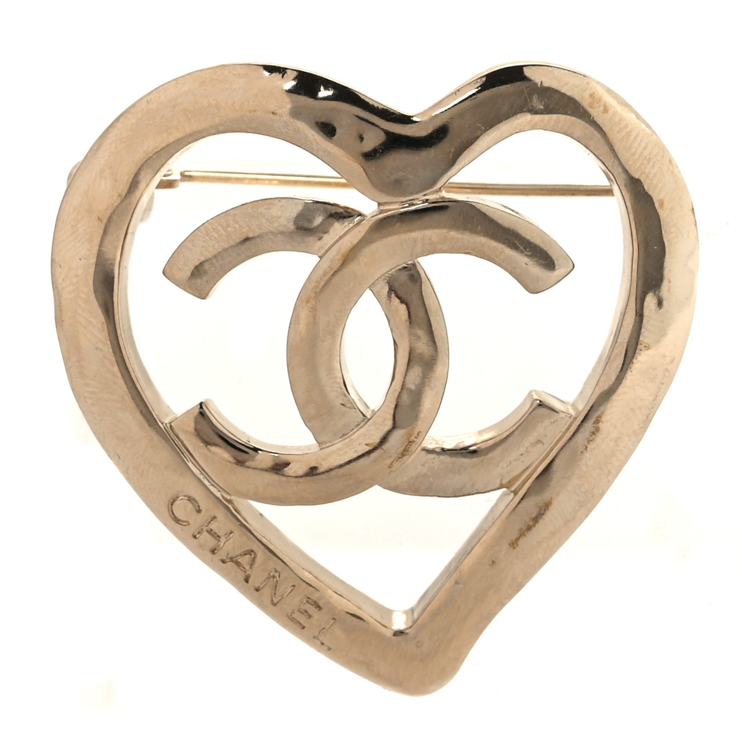 Chanel Metal CC Heart Coco In Love Brooch Gold 1 of 6