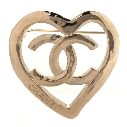 Chanel Metal CC Heart Coco In Love Brooch Gold 1 of 6