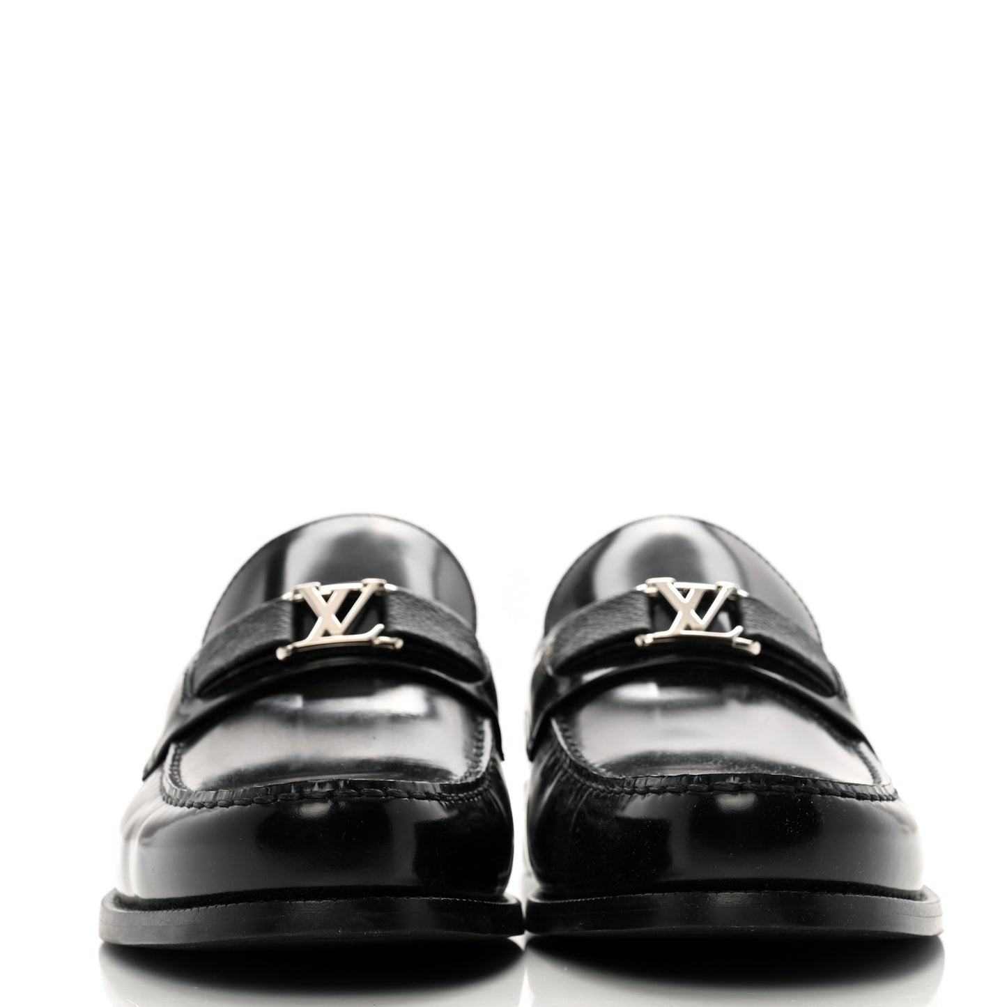 Calfskin Monogram Eclipse Mens Major Loafers 8 Black
