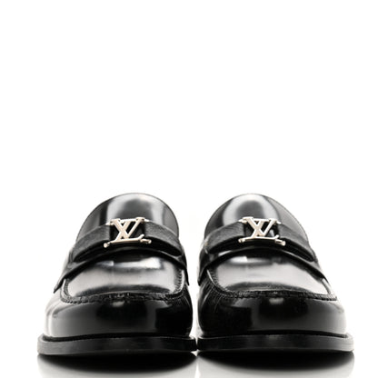 Louis Vuitton Calfskin Monogram Eclipse Mens Major Loafers 8 Black 3 of 9