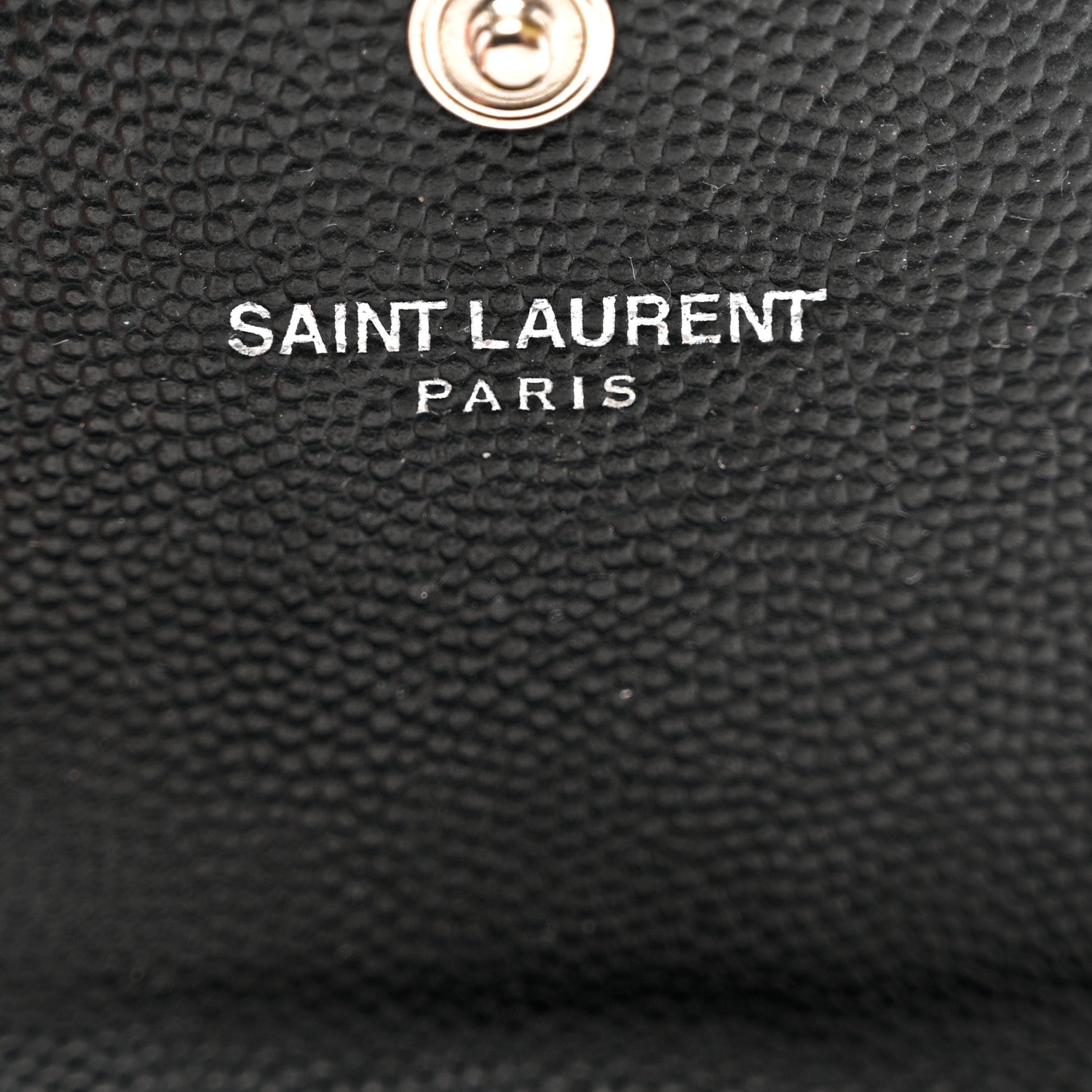 Saint Laurent Grain De Poudre Matelasse Chevron Small Monogram Envelope Wallet Black 7 of 8