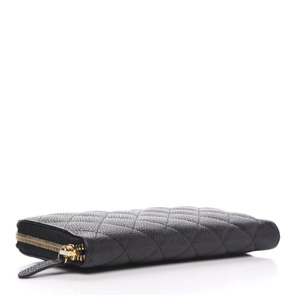 Chanel Caviar Quilted Large Gusset Zip Around Wallet Black 4 of 13