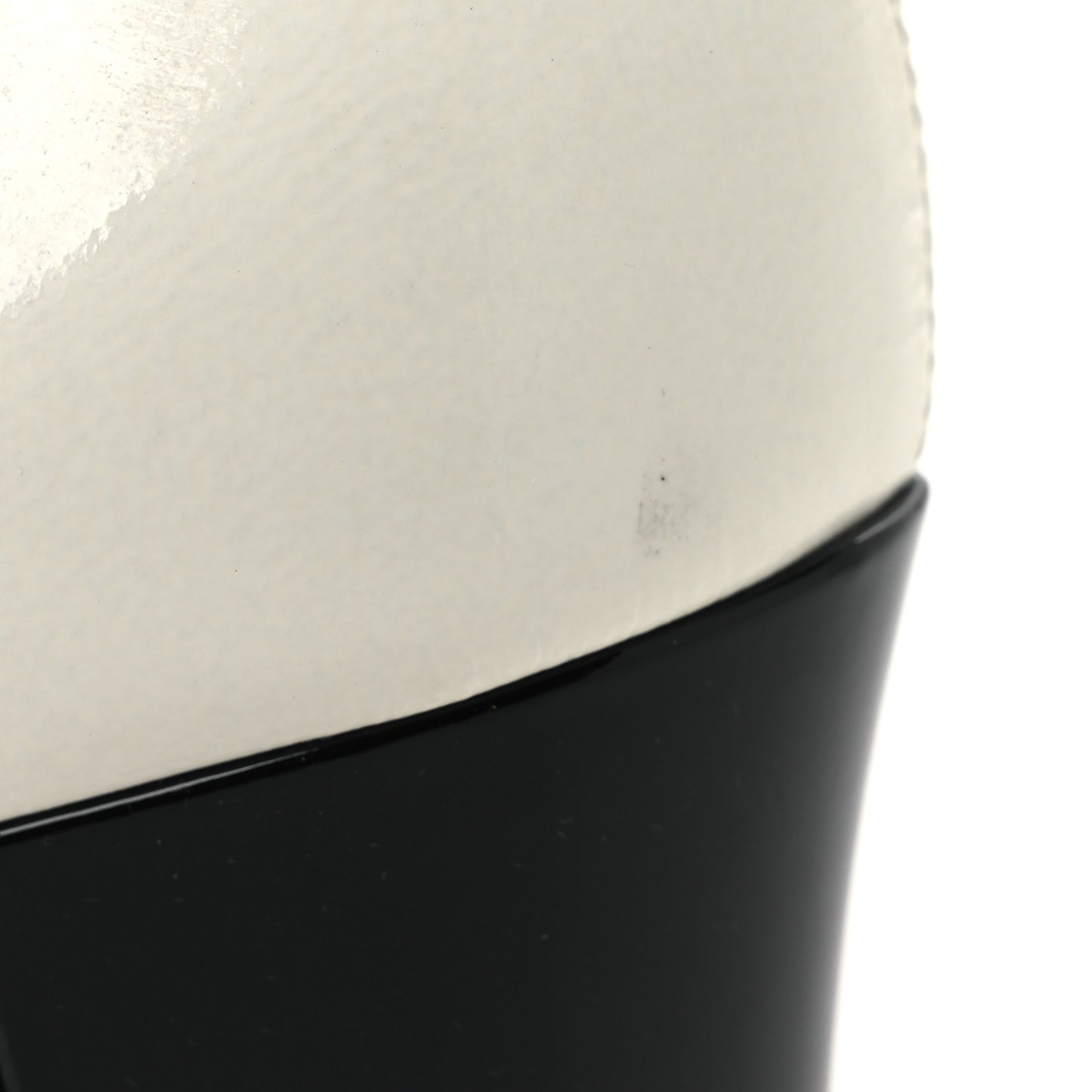 Crumpled Patent Calfskin Cap Toe CC Turnlock Ankle Short Boots 37.5 Ivory Black