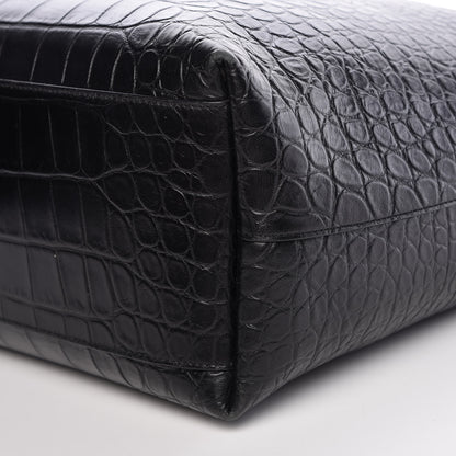 Saint Laurent Croc Calfskin Embossed Bold Shopper Tote Black 12 of 18
