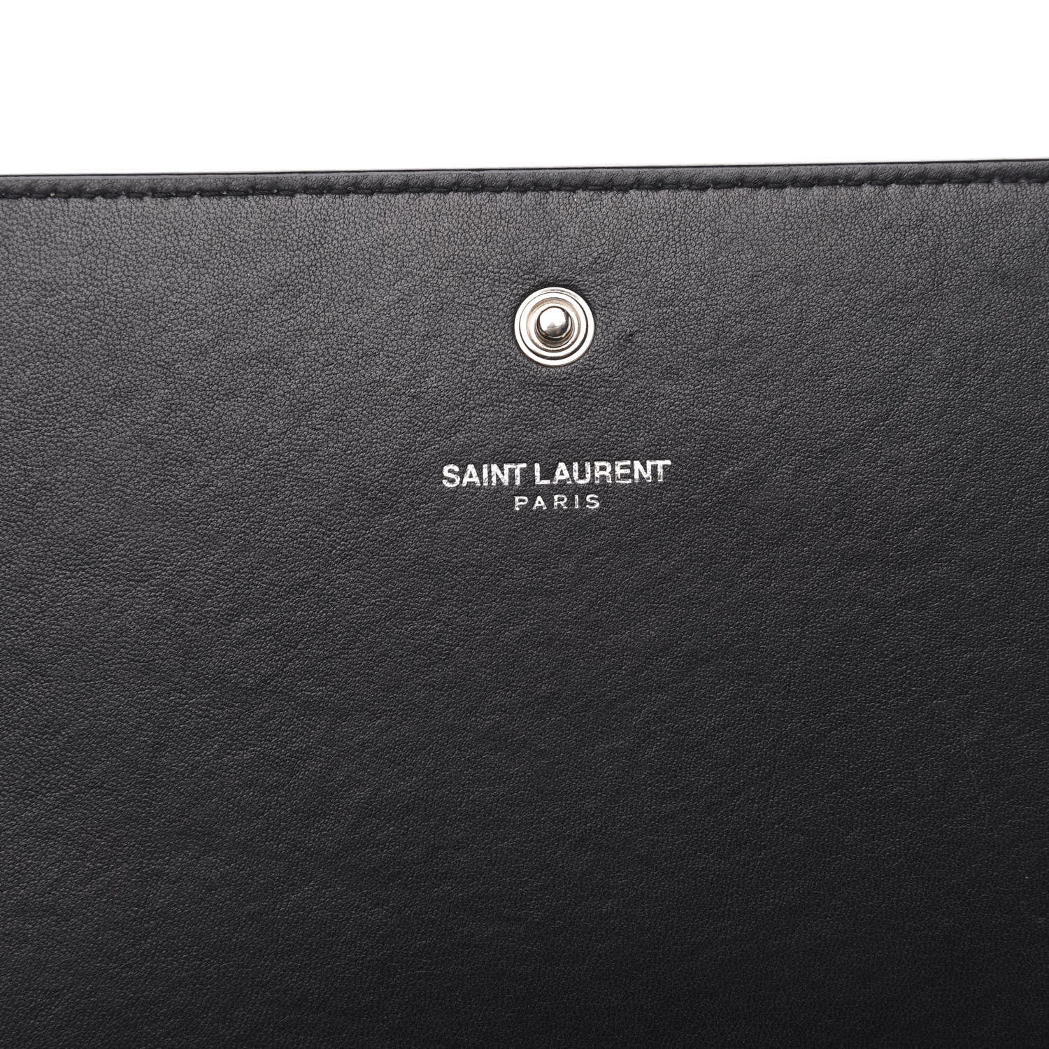 Saint Laurent Crocodile Embossed Calfskin Monogram Chain Wallet Black 6 of 9