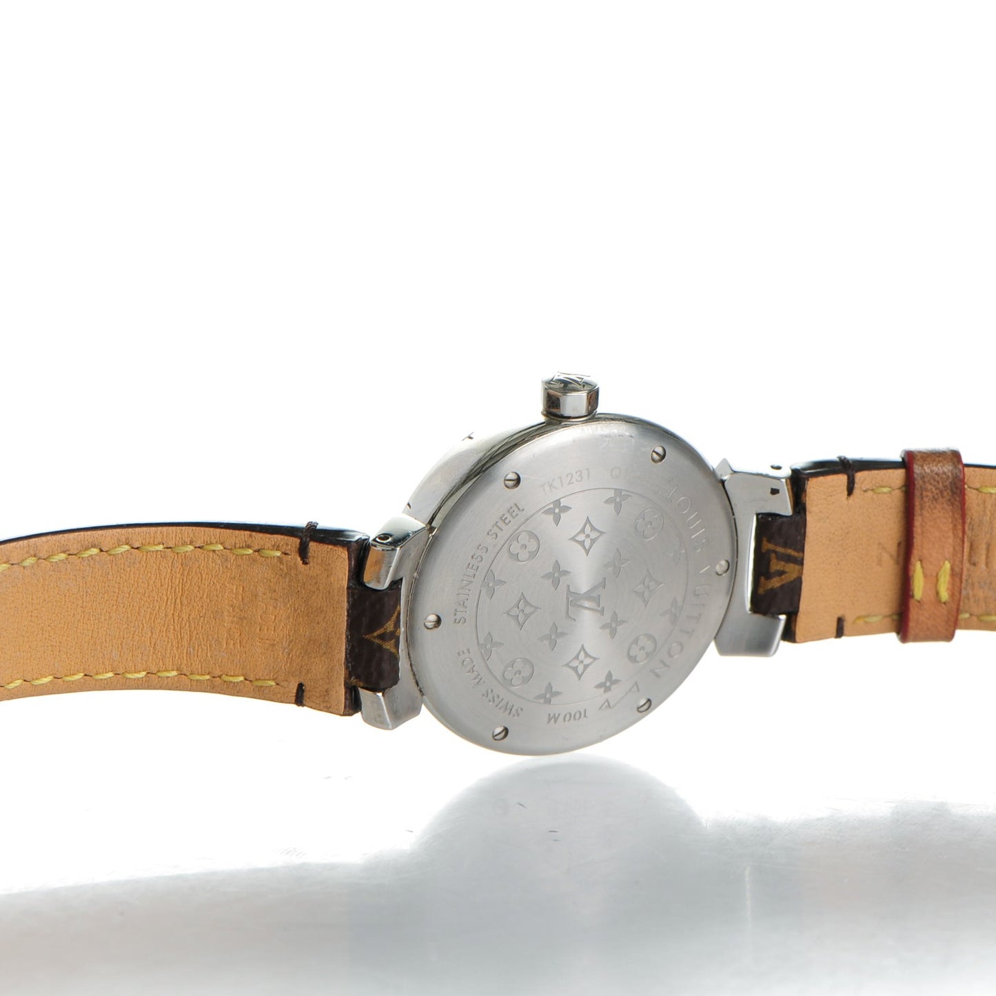 Stainless Steel Monogram Diamond Mother of Pearl 34mm Tambour Idylle Blossom Quartz Watch