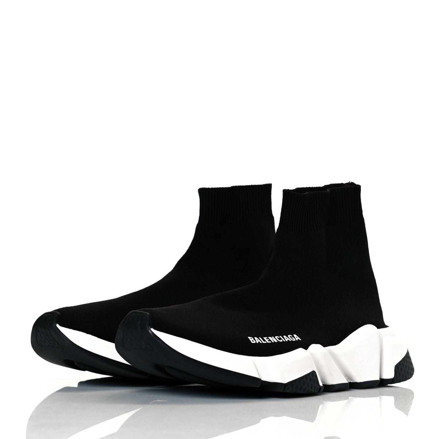 Neoprene Knit Womens Speed Sneakers 38 Black White